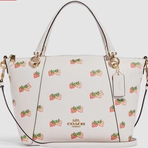 Coach Kacey Satchel Bag and Wristlet Wallet With Strawberry Print